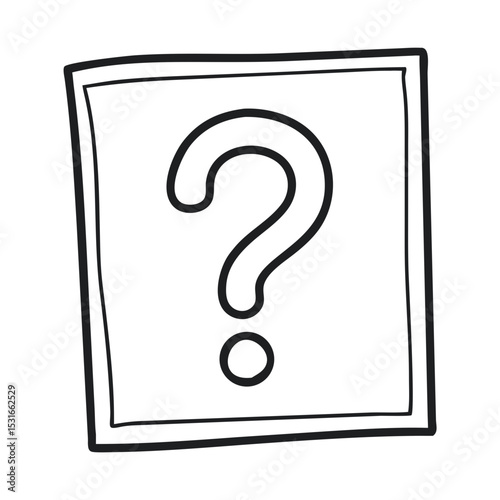Question Mark Drawing in a Simple Framed Design