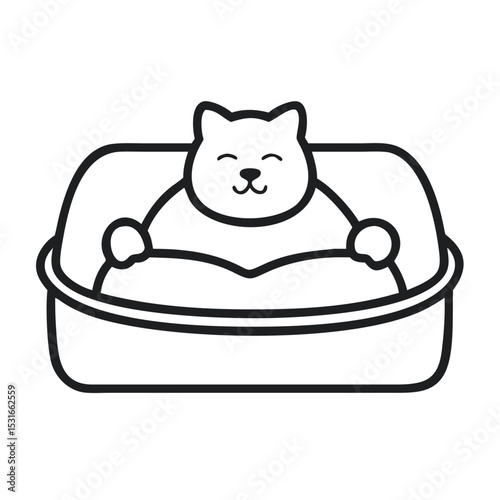 Pet Relaxing on a Cozy Bed in a Small Indoor Space