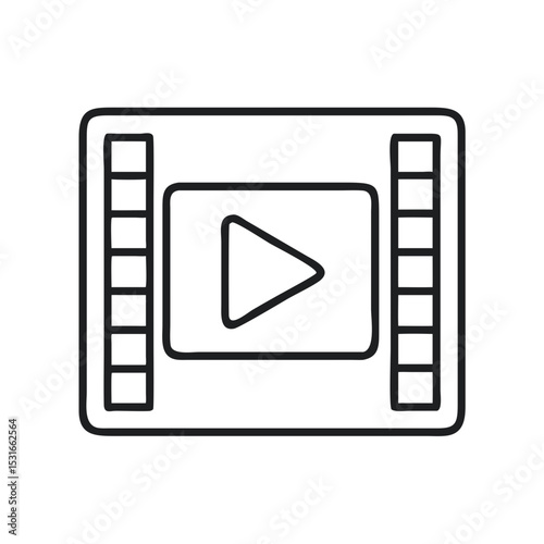 Creative Design of a Play Button Inside a Film Strip Frame