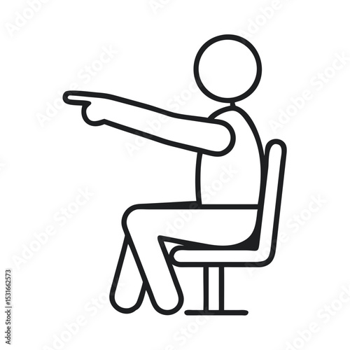 Person Seated and Pointing Ahead During a Discussion or Meeting