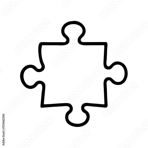 Puzzle Piece Outline Depicting Simplicity and Creativity in Design
