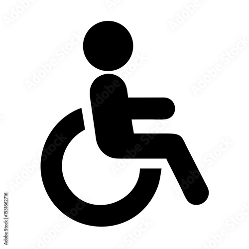 Orange-Outfit Wheelchair Icon for Accessibility and Inclusivity