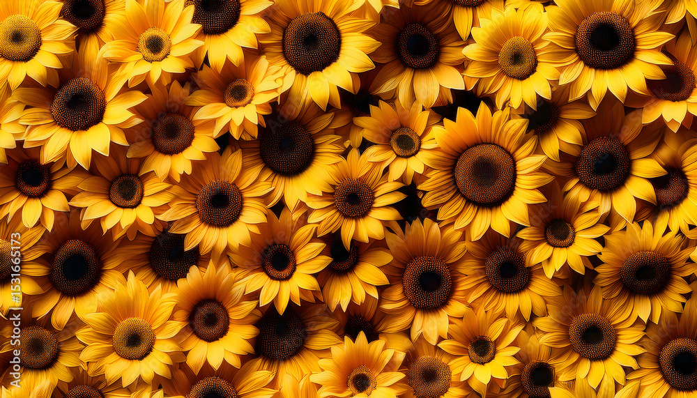 Fototapeta premium Seamless sunflowers for wallpaper, design and decoration, the art of nature, wildflowers