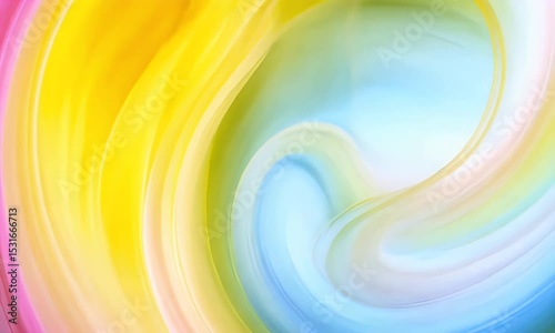 Vibrant Swirling Light Trails in Abstract Background with Yellow Pink and White Against Blue and Green Backdrop