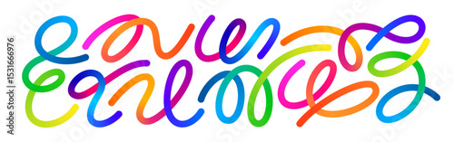 Abstract Color Gradient Lines. Wave Shape Pattern. Vector 3D Graphic Design Elements. Wavy Dynamic Rainbow Ribbons