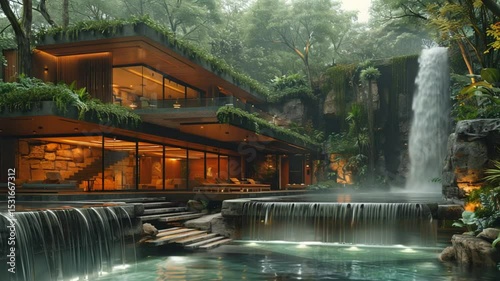 a villa in the middle of the forest