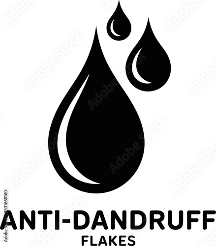 Anti-Dandruff Flakes Free Logo – Vector Icon for Shampoo, Hair Oil, Scalp Care, Dandruff Treatment, and Cosmetic Product Label

