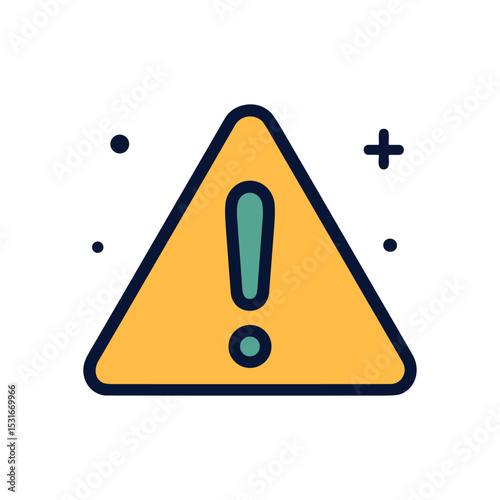 Exclamation Mark Triangle Alert Graphic. Icon symbol illustration