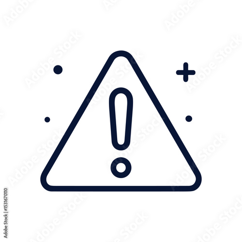 Warning sign with surrounding details. Icon symbol illustration