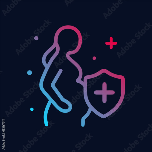 Protected pregnancy vibrant and secure. Icon symbol illustration