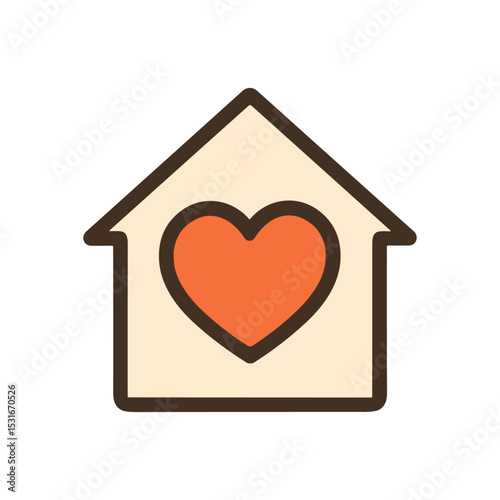 Cozy Home Heartwarming Graphic Illustration. Icon symbol illustration
