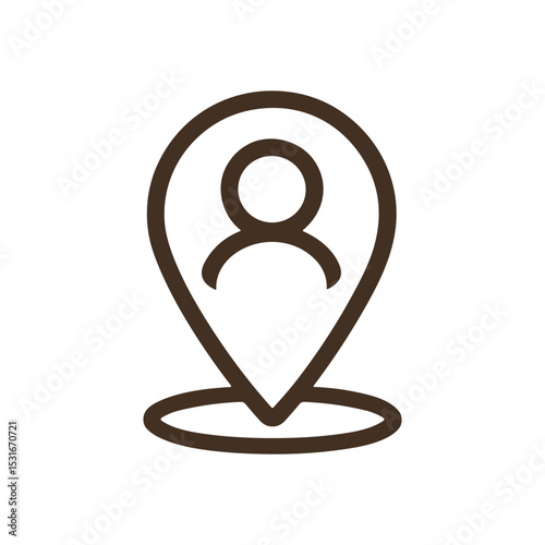 Mappin humans with pinpoint precision. Icon symbol illustration