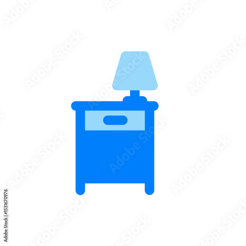 bedroom table with nightlamp duo tone icon