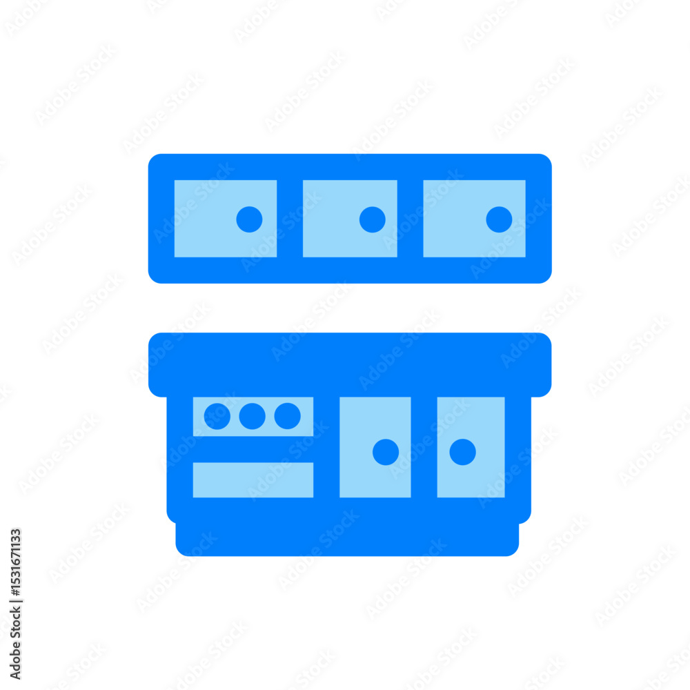 Fototapeta premium kitchen set with stove duo tone icon