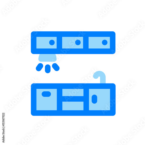 kitchen set with sink duo tone icon