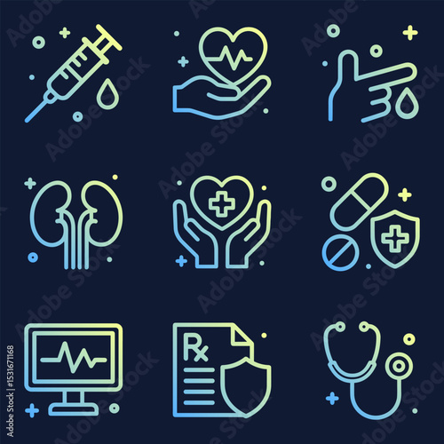 Medical Icons Health and Wellbeing. Icon symbol illustration