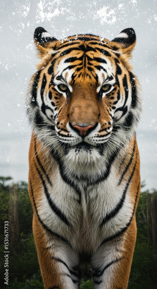 Fototapeta premium Majestic tiger portrait commemorating international tiger day