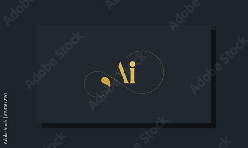 Minimal royal initial letters AI logo.