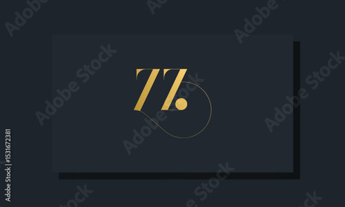 Minimal royal initial letters ZZ logo