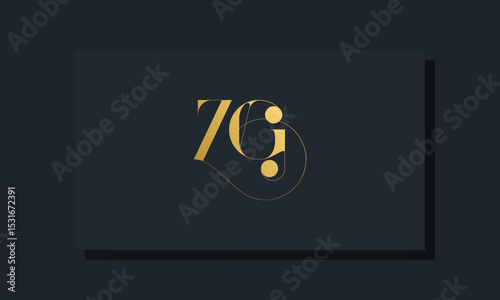 Minimal royal initial letters ZG logo