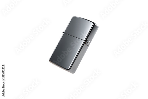 A silver lighter with a black handle