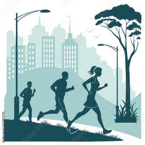 Trail running in the mountains – sunrise colors