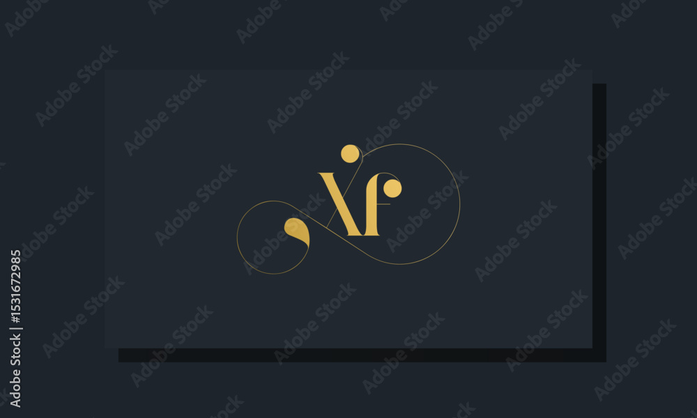 Minimal royal initial letters XF logo Minimal royal initial letters XF logo