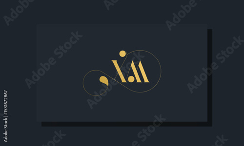 Minimal royal initial letters XM logo