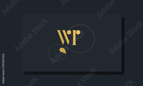 Minimal royal initial letters WP logo