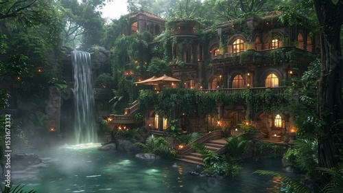 a villa in the middle of the forest