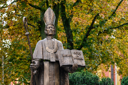 Saint Paulinus of Trier – a bronze statue near the Basilica of St Paulinus in Trier, Germany. 