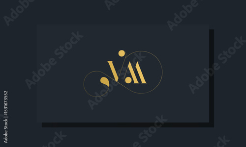 Minimal royal initial letters VM logo