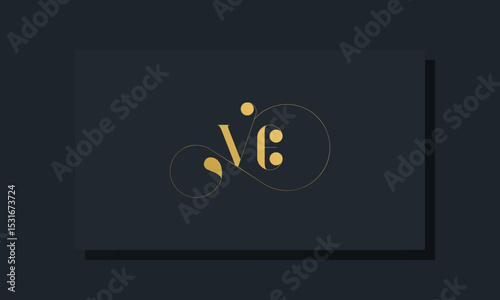 Minimal royal initial letters VE logo