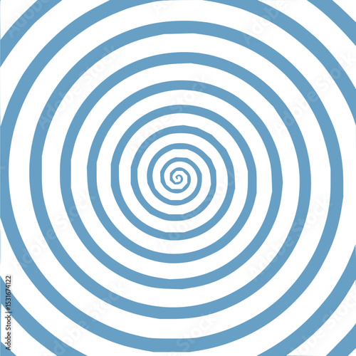 Minimilist a hypnotic spiral pattern with alternating light blue and white concentric circles creating an optical illusion vector