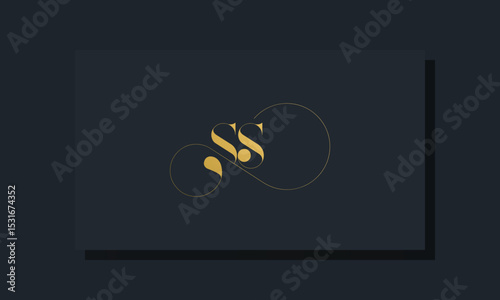 Minimal royal initial letters SS logo