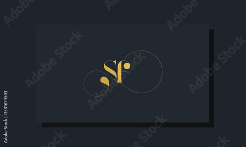 Minimal royal initial letters SF logo