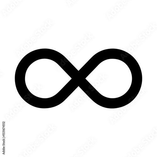 Black Infinity Symbol on White Background