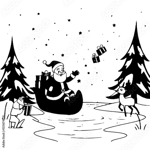 Weihnachtsmann in lustigen Situationen - 9