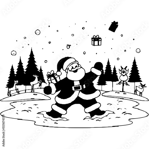 Weihnachtsmann in lustigen Situationen - 8