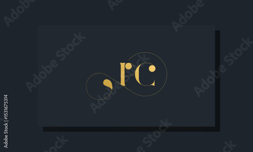 Minimal royal initial letters PC logo