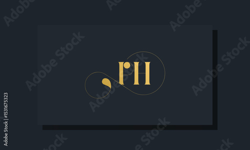 Minimal royal initial letters PH logo