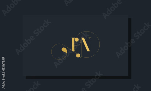 Minimal royal initial letters PN logo