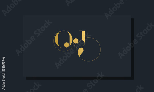 Minimal royal initial letters OJ logo
