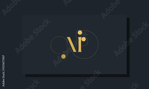 Minimal royal initial letters NP logo