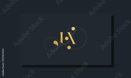 Minimal royal initial letters LX logo