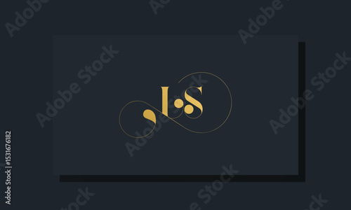 Minimal royal initial letters LS logo