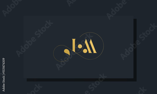 Minimal royal initial letters LM logo