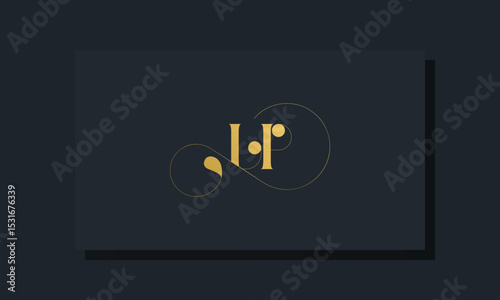 Minimal royal initial letters LP logo