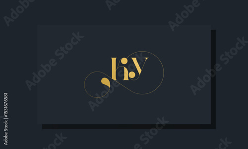 Minimal royal initial letters KY logo