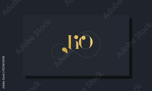 Minimal royal initial letters KO logo